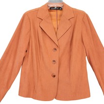 Briggs New York Orange Jacket Stretch Dressy Long Sleeves Button Up Women Size L - £6.95 GBP