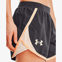 Under Armour Women&#39;s Fly By 2.0 Brand Shorts, Jet Grey/Beta Tint, L - $31.50