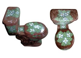 Mexican Talavera Ceramic Toilet Hand Painted - Lillies - - $22,462.85 MXN
