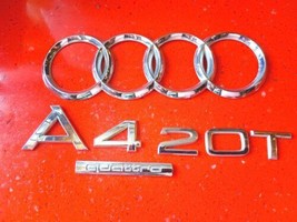 07 08 09 Audi A4 2.0 T Convertible Rear Trunk Lid Emblem Logo Badge Set Genuine - £17.64 GBP