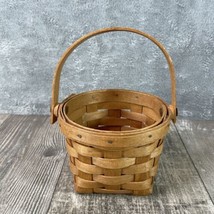 Longaberger 1990 Small Fruit Basket with Swing Handle 5.5 Round x 4.5 Tall - £14.87 GBP