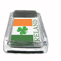 Irish Glass Ashtray D6 4&quot;x3&quot; Ireland Shamrock Lucky Clover Green Leprechaun - $49.45