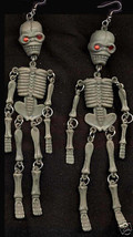 Huge Funky Gray Skeleton Earrings Cool Gothic Punk Emo Halloween Costume Jewelry - £5.50 GBP