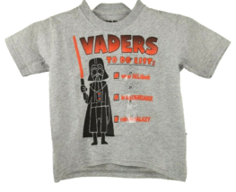 Star Wars Kids 2T Gray Vaders To Do List Mad Engine Short Sleeve T-Shirt... - £9.35 GBP