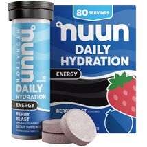 READ Nuun Energy Electrolyte Tablets with Ginseng, Caffeine Berry Blast,... - $25.73
