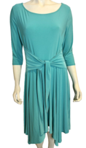 Boston Proper Green Knit 3/4 Sleeve Fit and Flare Dress Size L - £21.25 GBP