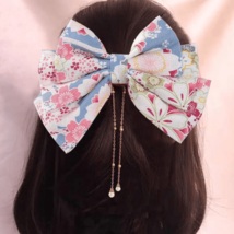 Japanese Hair Bow Clips | Sakura Cherry Blossom Kimono Yukata Hair Decor - £22.75 GBP