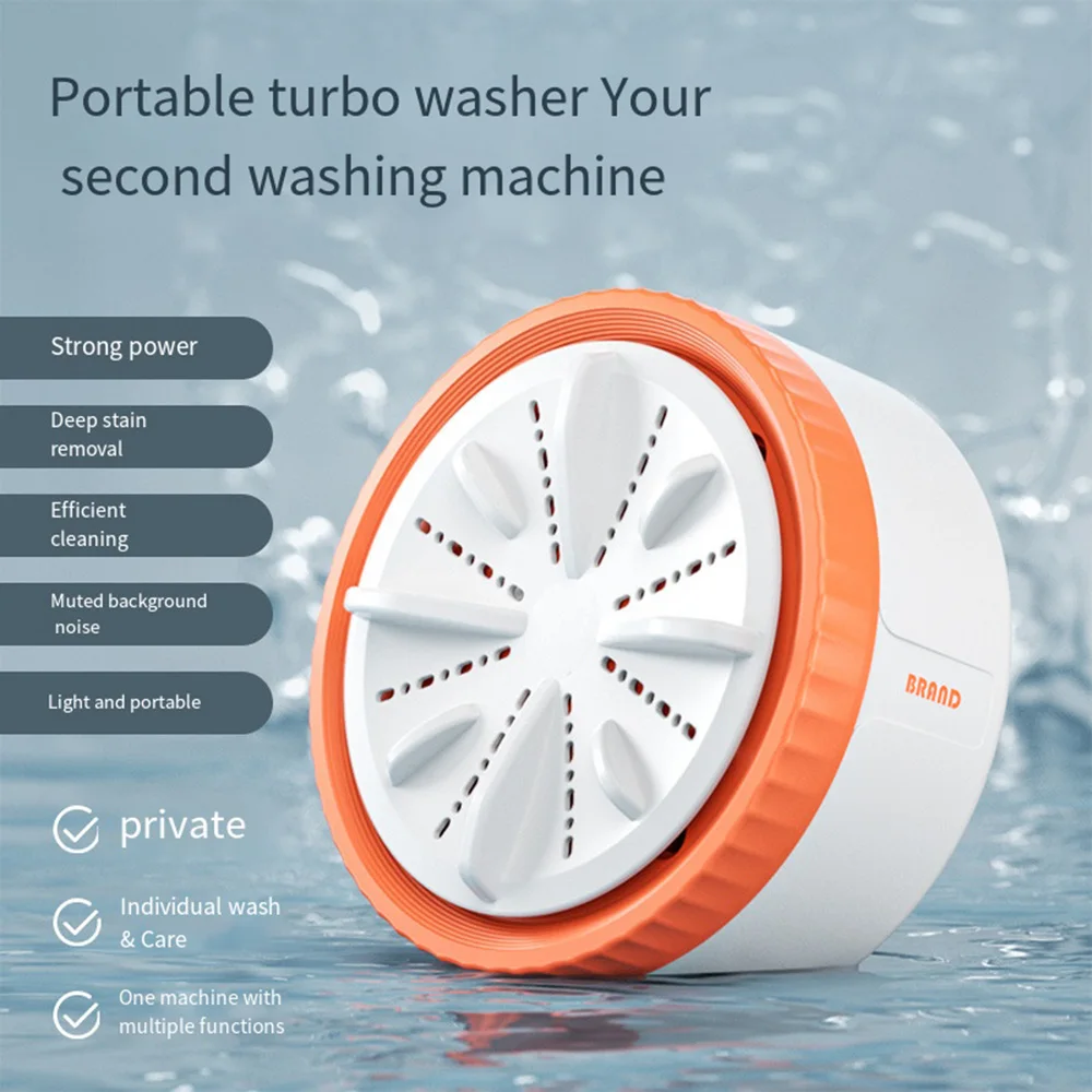 Portable Mini Washing Machine USB Rotating Turbo Fruit Ultrasonic Dishwa... - £19.71 GBP