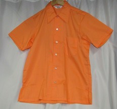 1950&#39;s/60s Mens Lane Mate Orange Peach Bowling Shirt Hipster Rockabilly ... - £47.41 GBP