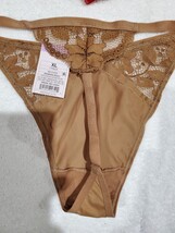 2 Pair Auden Women's XL Thongs Brown String & Red Lace image 3