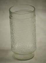 Vintage Clear Footed Ice Tea Drinking Glass Dipple Pebble Texture Design... - $12.86