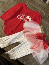 Baby Essentials Christmas Girls Glitter Tutu Outfit Size 9M - $22.65