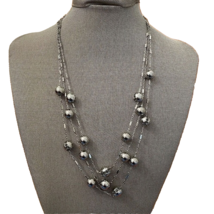Coldwater Creek Silver Beaded Layered Necklace Fashion Jewelry - £10.98 GBP