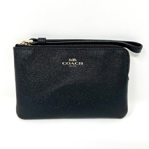 Coach Corner Zip Wristlet in Black Leather 58032 - $87.12