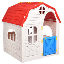 Kids Cottage Playhouse Foldable Plastic Play House Portable for Indoor &amp;... - $199.99