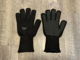 Manzella Winter Gloves Heavy Knit Textured Palms Black Mens L/XL Excellent - $16.78