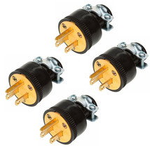 4 Pc Extension Cord Replacement 3 Prong Male Electrical Plug Heavy Duty Grounded - £20.87 GBP