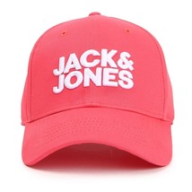 Jack &amp; Jones Cap Original Embroidered Logo Six Panel Baseball Cap Pink Unisex - £29.15 GBP
