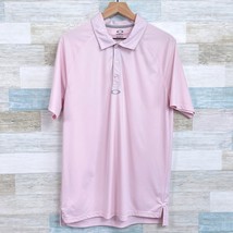 Oakley Short Sleeve Golf Tech Polo Shirt Pink Stripe Regular Fit Mens Large - $29.69