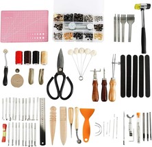 183 Pcs Leather Leathercraft Craft Working Tool Kit DIY w/ Saddle Making Tools - £43.36 GBP