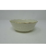 LENOX ROSE BLOSSOM BOWL W/RIBBON PATTERN 5.5&quot;  24 KT RIM - $9.85