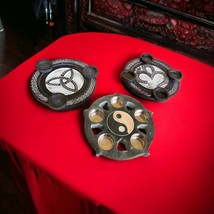 Set of 3 Authentic Ritual Tea Lite Stands Candle Holder India Yin Yang B... - $638.23 MXN