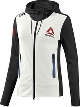 Reebok Femme Ronda Rousey UFC Sortie Fermeture Éclair Capuche Veste, Blanc/Noir - £54.56 GBP