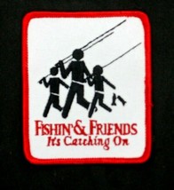Fishin&#39; &amp; Friends It&#39;s Catching On 3&quot; x 3.5&quot; Sew-on Patch - £4.98 GBP