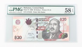 2006 Bahamas 20 Dollar Choice AU-58 EPQ Central Bank $20 About Uncircula... - $154.89
