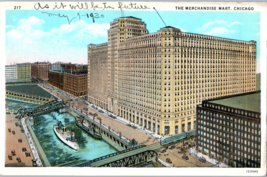 The Merchandise Mart on the north bank of Chicago River Illinois Postcard - £11.06 GBP