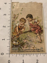 Pearline Boy And Girl Watching Bird Nest Victorian Trade Card VTC 7 - $4.94