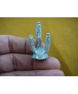 (Y-CAC-6) little gray CACTUS Saguaro figurine Plant Cactaceae carving SO... - $12.19 CAD