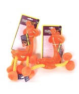 2 Ct Multipet Ruff Enuff Glitter Gang Squeaky Rubber &amp; Rope Dog Toy - $601.76 MXN