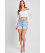 YMI Jeanswear Distressed Frayed Hem Denim Shorts - $58.13 CAD