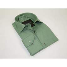 Mens Shirt Hankie CASILA Turkey Cotton Blend Long Sleeves 501770-07 Solid Green image 3