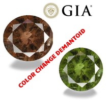 Exclusive large Rare Color change  Demantoid Garnet 9 cts GIA Certified - £13,189.37 GBP