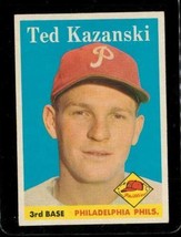 Vintage Baseball Trading Card Topps 1958 #36 Ted Kazanski Philadelphia Phillies - £8.52 GBP