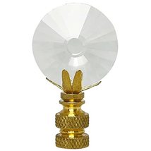 Royal Designs, inc. Sun Cut Round Clear K9 Crystal Lamp Finial for Lampshade wit - £18.18 GBP