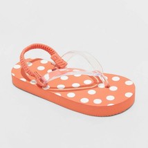 Toddler Adrian Flip Flop Sandals - Cat &amp; Jack Red Polka Dot - Size XL (1... - $1.98