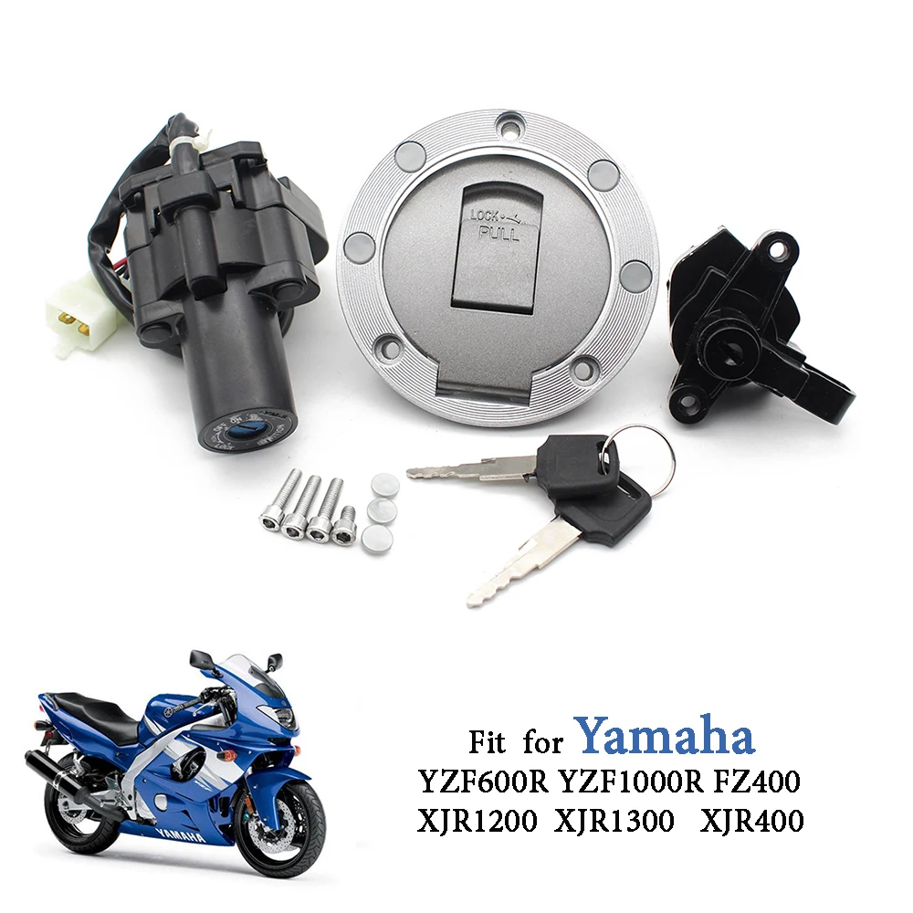 Motorcycle Ignition Switch Gas Fuel Tank Cap Cover Seat Lock Set W/Keys   XJR120 - £319.56 GBP