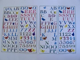 Marjolein Bastin Stickers Nature&#39;s Garden Alphabet Letters Butterflies 4 Sheets - £11.93 GBP