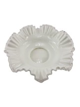 Fenton White Milk Glass Silvercrest Ruffle Double Ribbon Edge Wedding Bowl  - $24.70