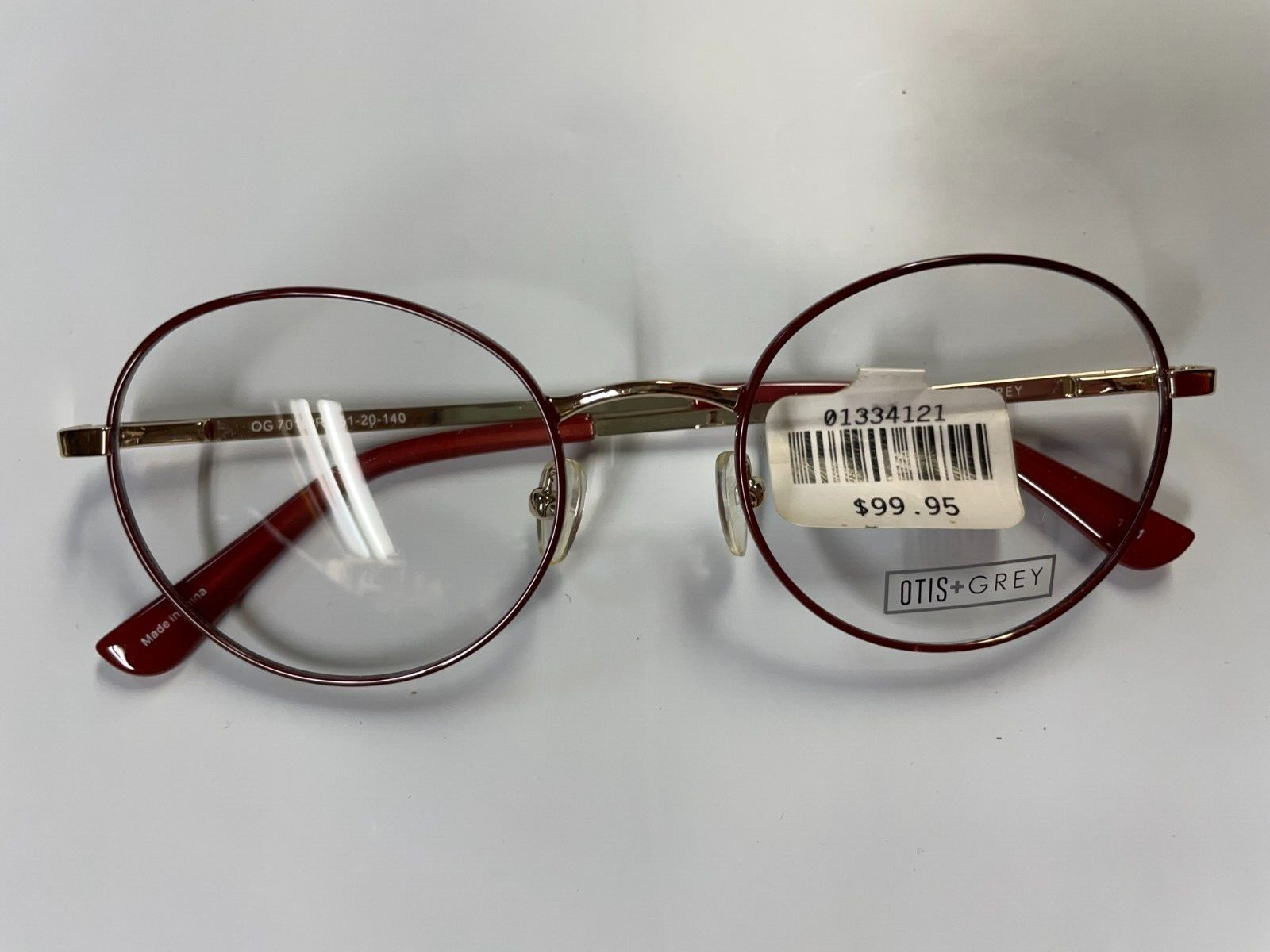 Otis Grey Eyeglasses Frames OG 7016 51-20-140 Red/Gold
