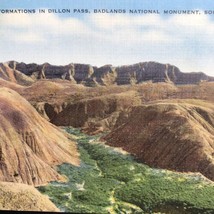 Dillon Pass South Dakota Vintage Linen Postcard Badlands National Monument - £7.93 GBP