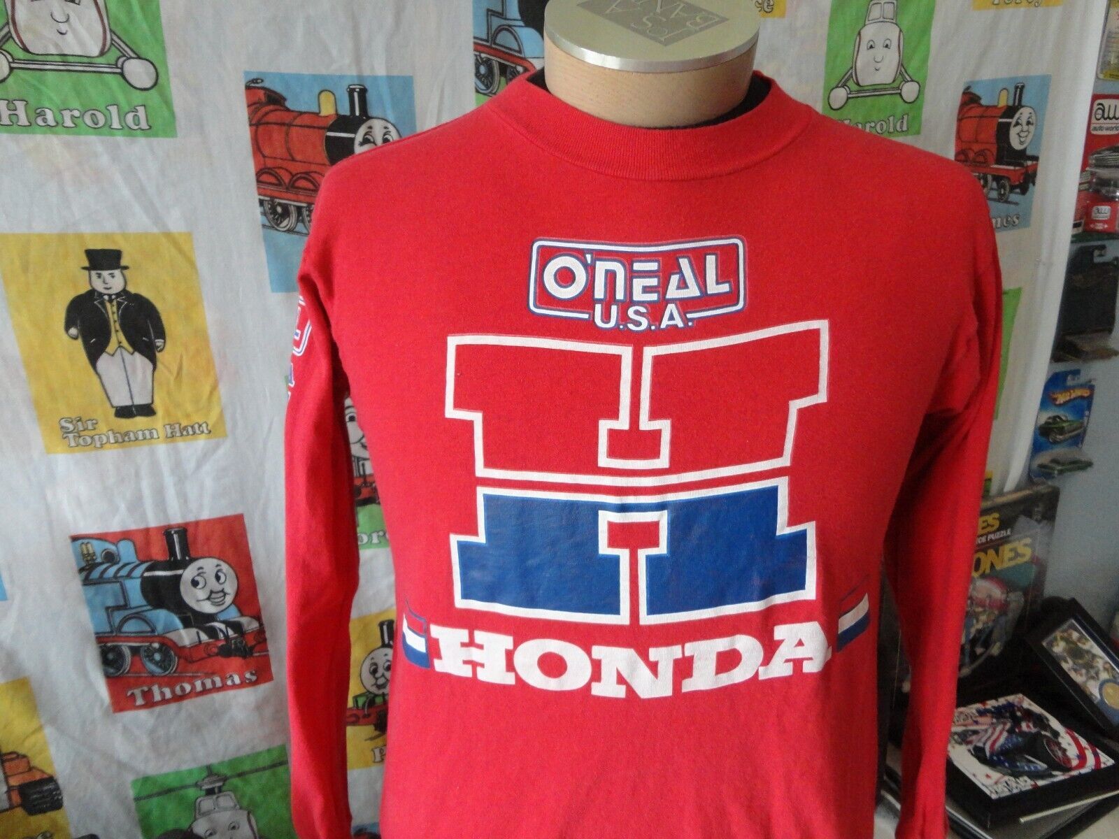 Vintage Honda O'Neal Motocross Motorcycles 1980'S Red Long Sleeve T Shirt M - $79.19