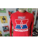Vintage Honda O'Neal Motocross Motorcycles 1980'S Red Long Sleeve T Shirt M - $79.19