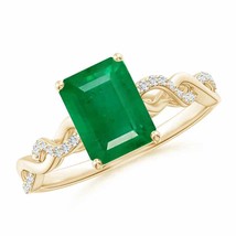 Authenticity Guarantee 
ANGARA Emerald-Cut Solitaire Emerald Infinity Twist R... - £2,080.46 GBP