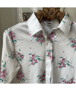 Vintage 70s Sears Perma Prest Polyester Floral Print Button Shirt L - $429.46 MXN