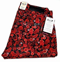 SEVEN7 Jeans Petite Floral Skinny Slim Red Floral Pants Pockets ( 2P ) - £93.83 GBP