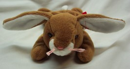 Vintage Ty Beanie Baby Ears Brown Bunny Rabbit 8&quot; Bean Bag Stuffed Animal 1995 - £11.87 GBP